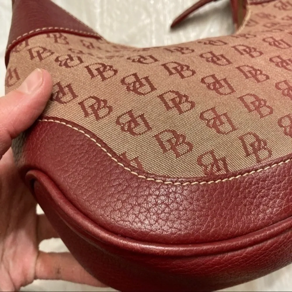 Dooney and Bourke red signature db hobo bag